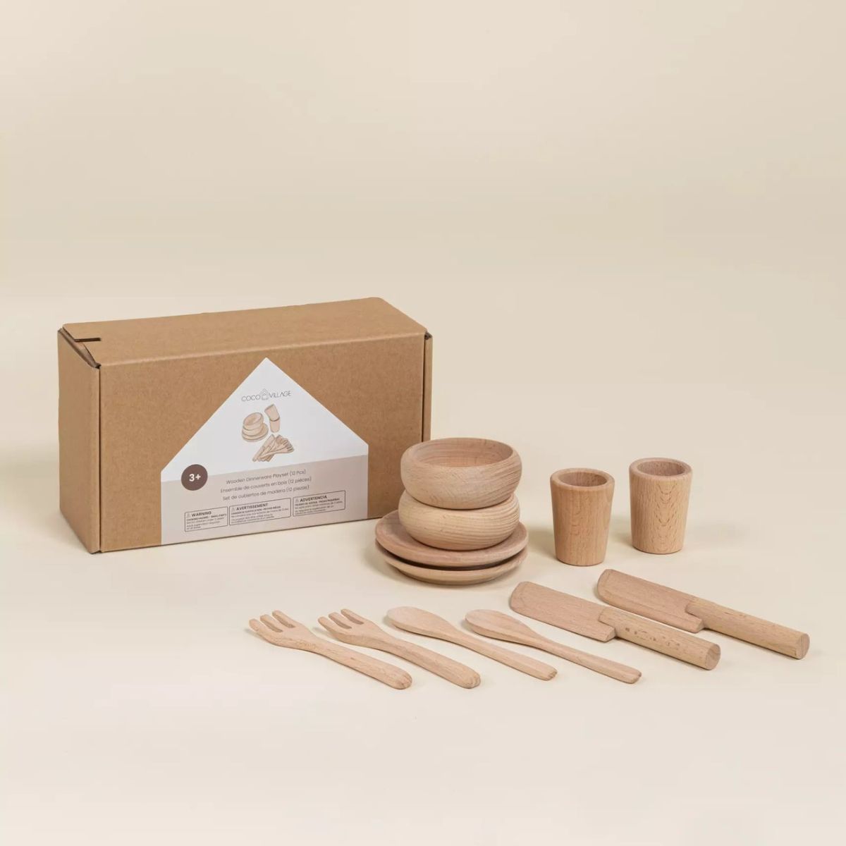 Wooden Dinnerware Playset (12pcs)