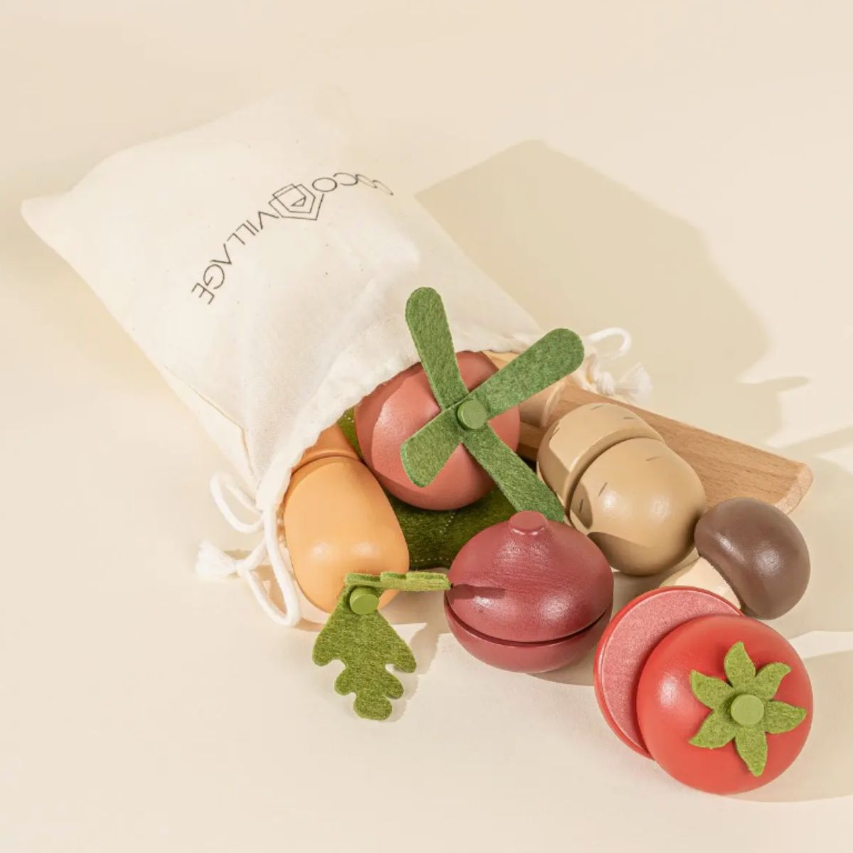 Wooden Vegetable Playset